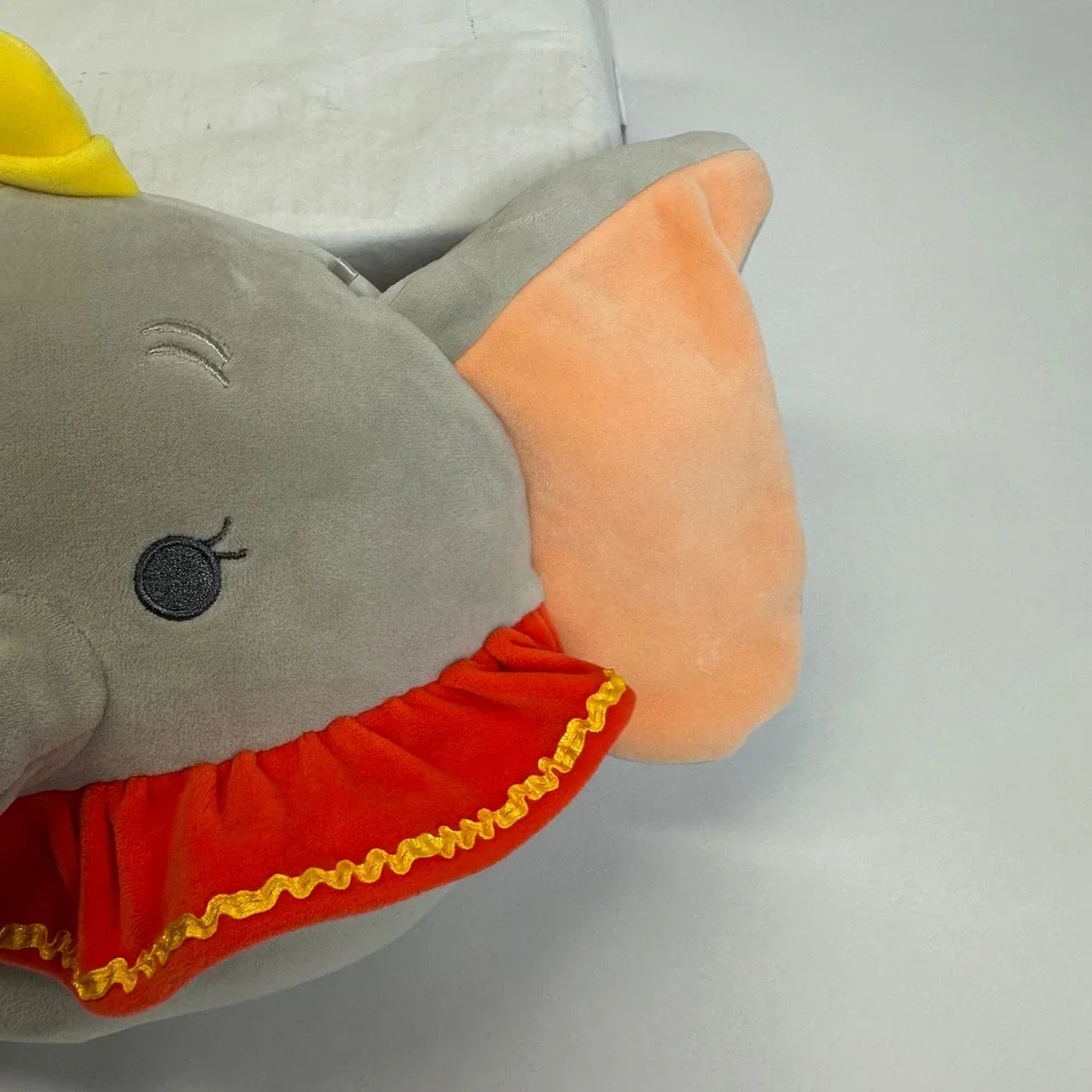 Disney Squishmallows‎ Dumbo Elephant Plush Gray Red Collar 8 Inch Kellytoy Toy